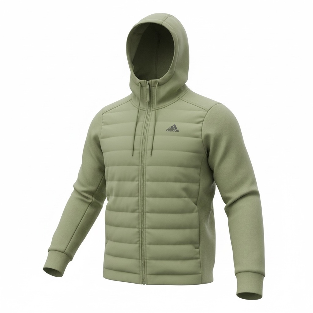Adidas Varilite Hybrid Down Jacket Insulated Hoodie Men's GT9199 Olive Sz M